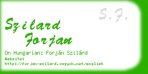szilard forjan business card